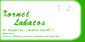 kornel lakatos business card